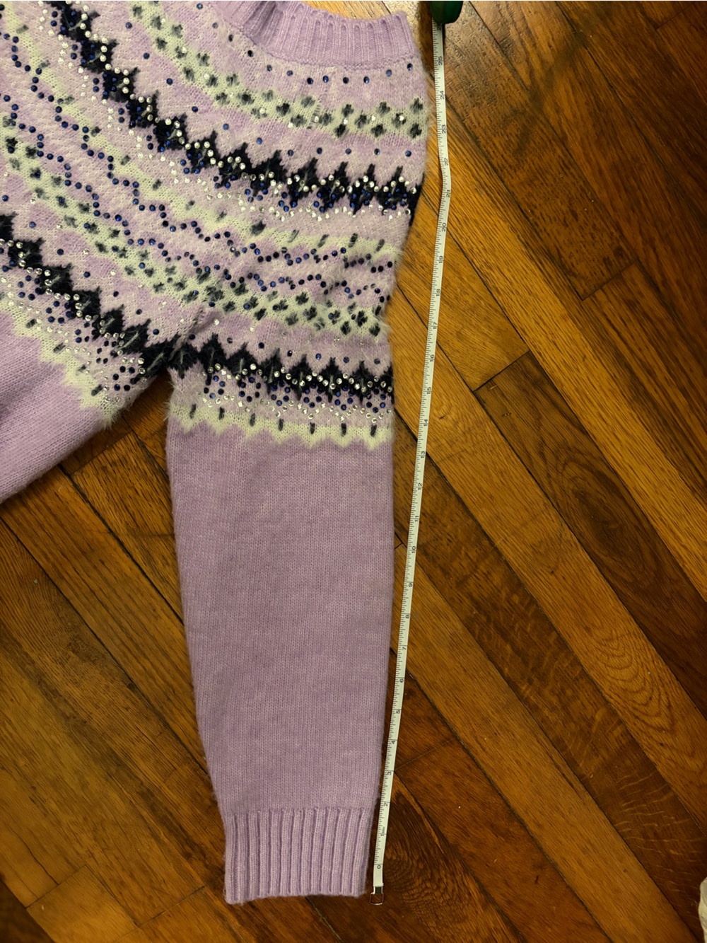Talbots wool blend sparkly Lavender Crewneck Sweater, fuzzy 1x plus gorgeous wow - Picture 8 of 13